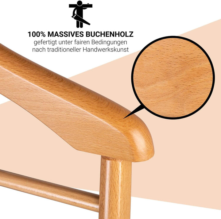 3x Herrendiener Kleiderbutler Kleiderständer Stummer Diener aus Holz klappbar und leicht (Natur lack