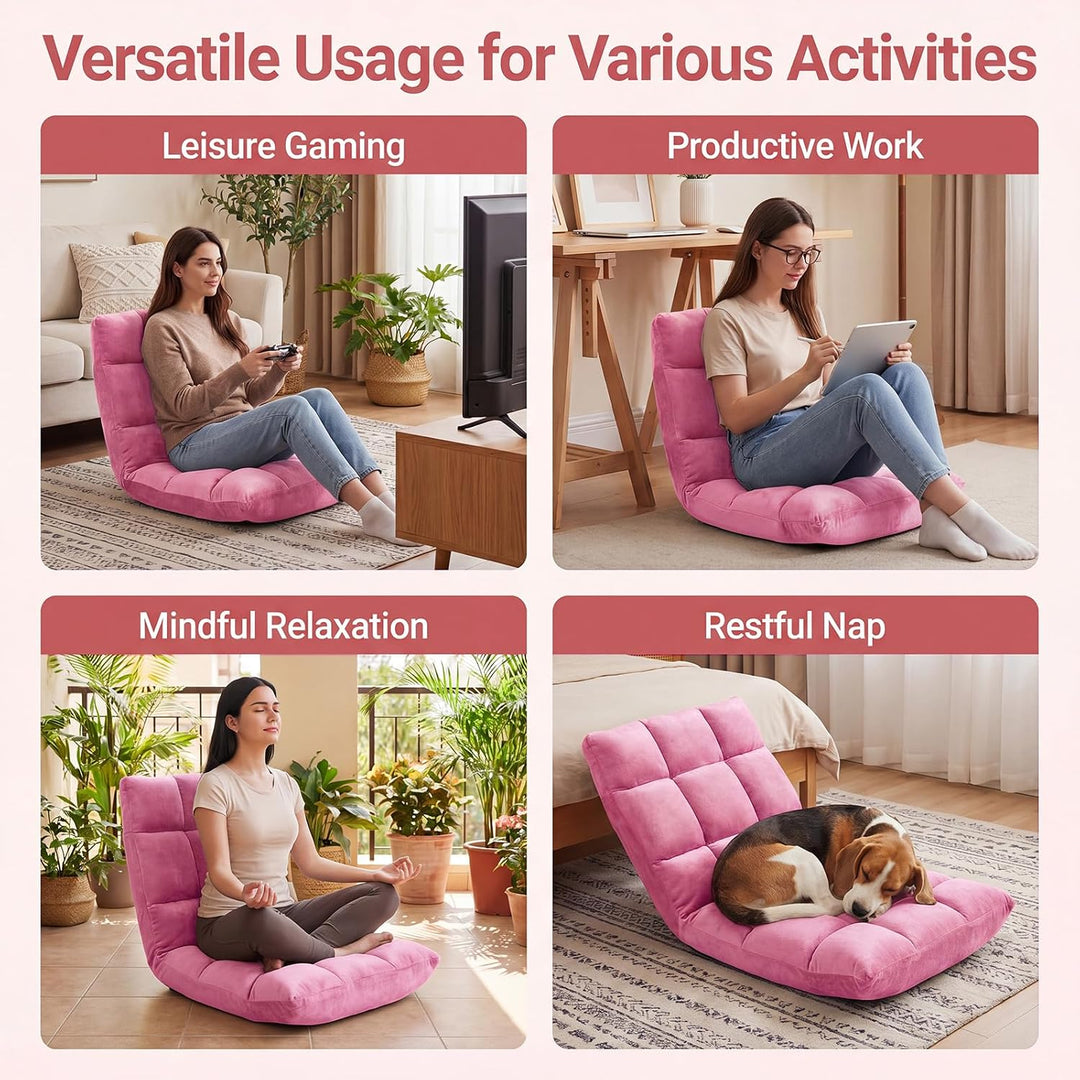 RELAX4LIFE Bodenstuhl Klappbar, Bodensessel mit Verstellbarer Rückenlehne & Liegefunktion, Relaxsess
