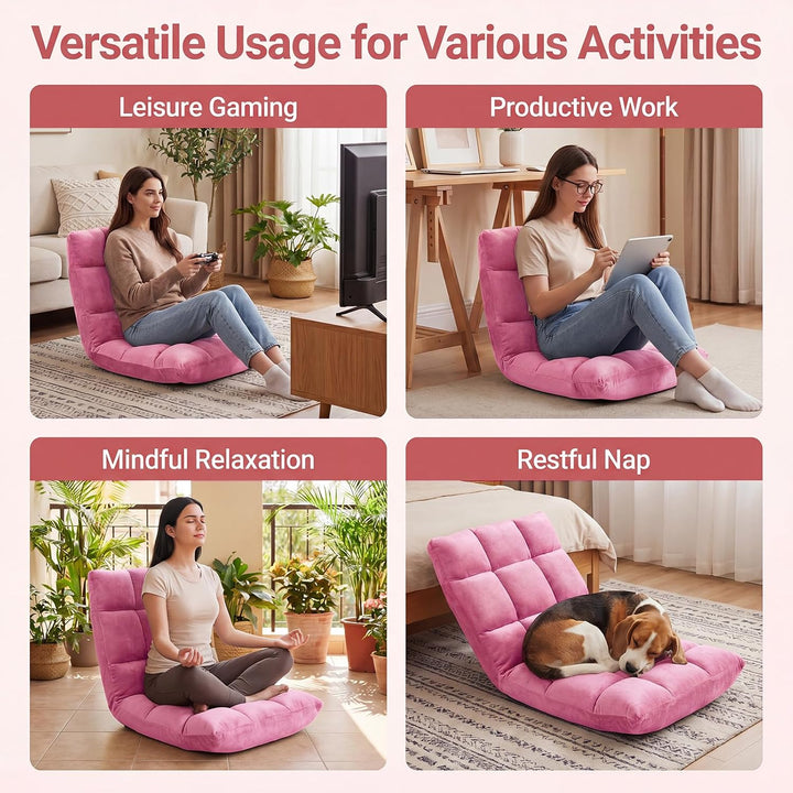 RELAX4LIFE Bodenstuhl Klappbar, Bodensessel mit Verstellbarer Rückenlehne & Liegefunktion, Relaxsess