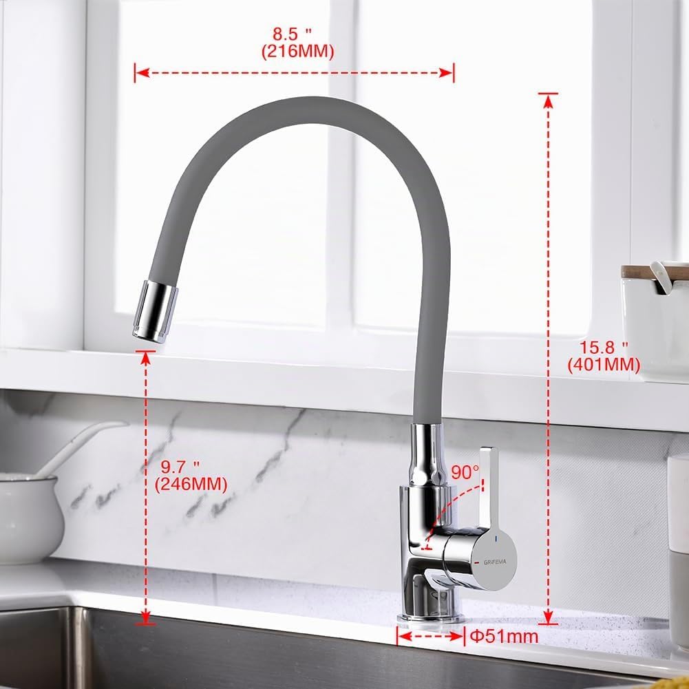 GRIFEMA GRIFERÍA DE COCINA-G4002-9 | Küchenarmatur - Wasserhahn Küche mit Flexibler Auslauf, Hoher A