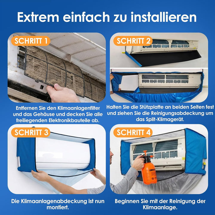 Klimaanlagen-Wartungsset (Blau und Transparentweiss, Typ D 53 bis 87 cm) Transparentes Blauweiss Typ