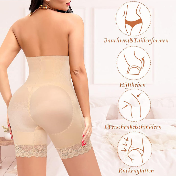 Bauchweg Unterhose Damen Shapewear Spitze Miederhose Hohe Taille Figurformende Unterwäsche Leggings