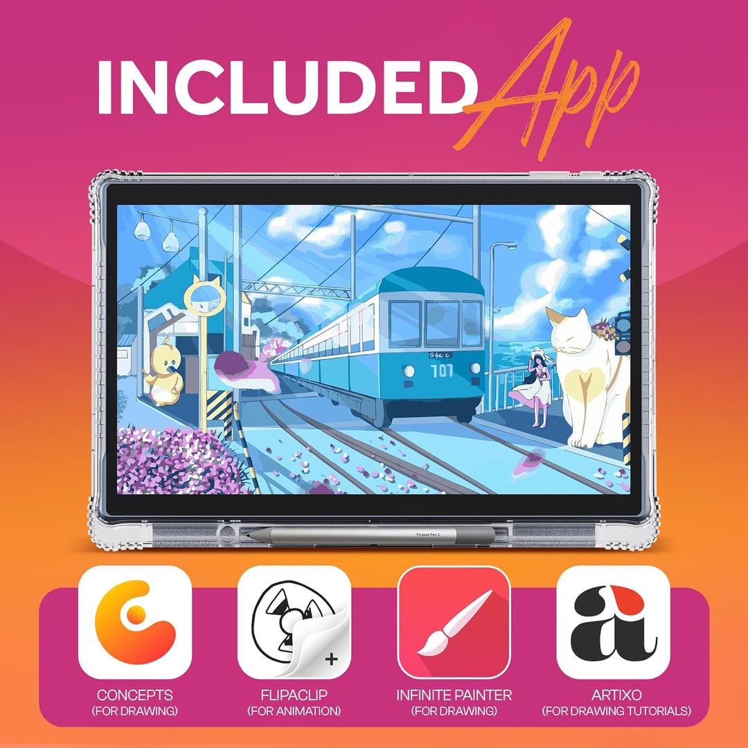 X11 Zeichentablett • PicassoTab • Kein Computer erforderlich • 27,9 cm Bildschirm • Zeichen-Apps und