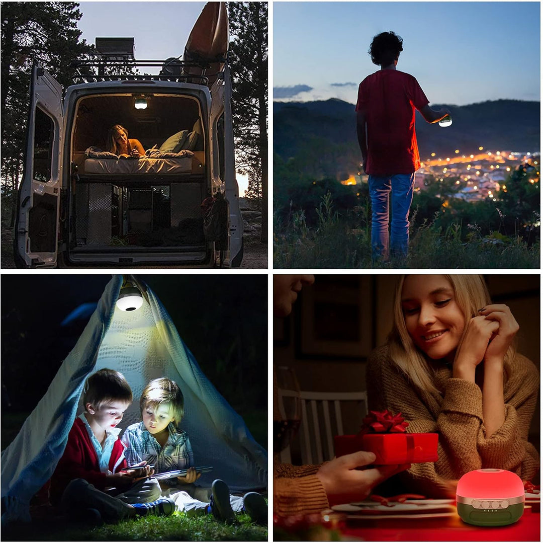 LED Campinglampe 8400mAh akku, RGB Farbwechsel Camping Laterne mit USB C Aufladbar, 5 Lichtmodi, Stu