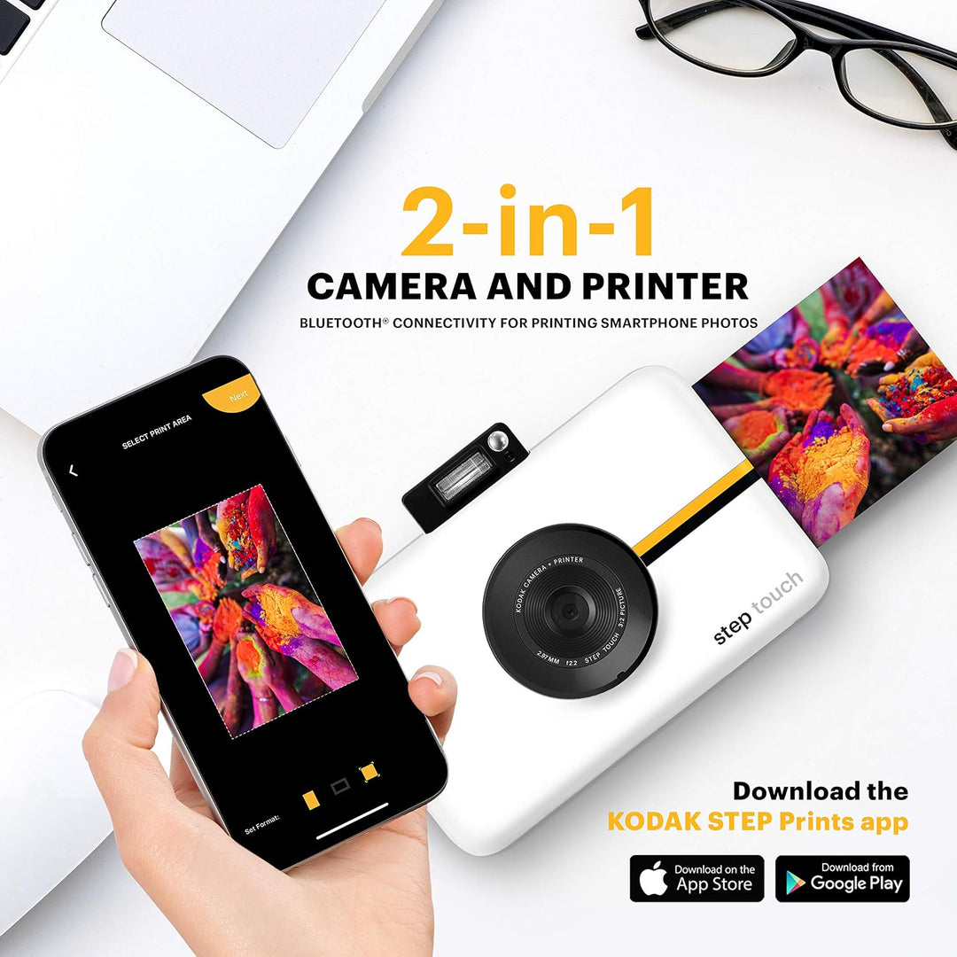 KODAK Step Touch 13MP Digitalkamera &amp; Instant-Drucker mit 3,5"-LCD-Touchscreen-Display (Weiss) Reise