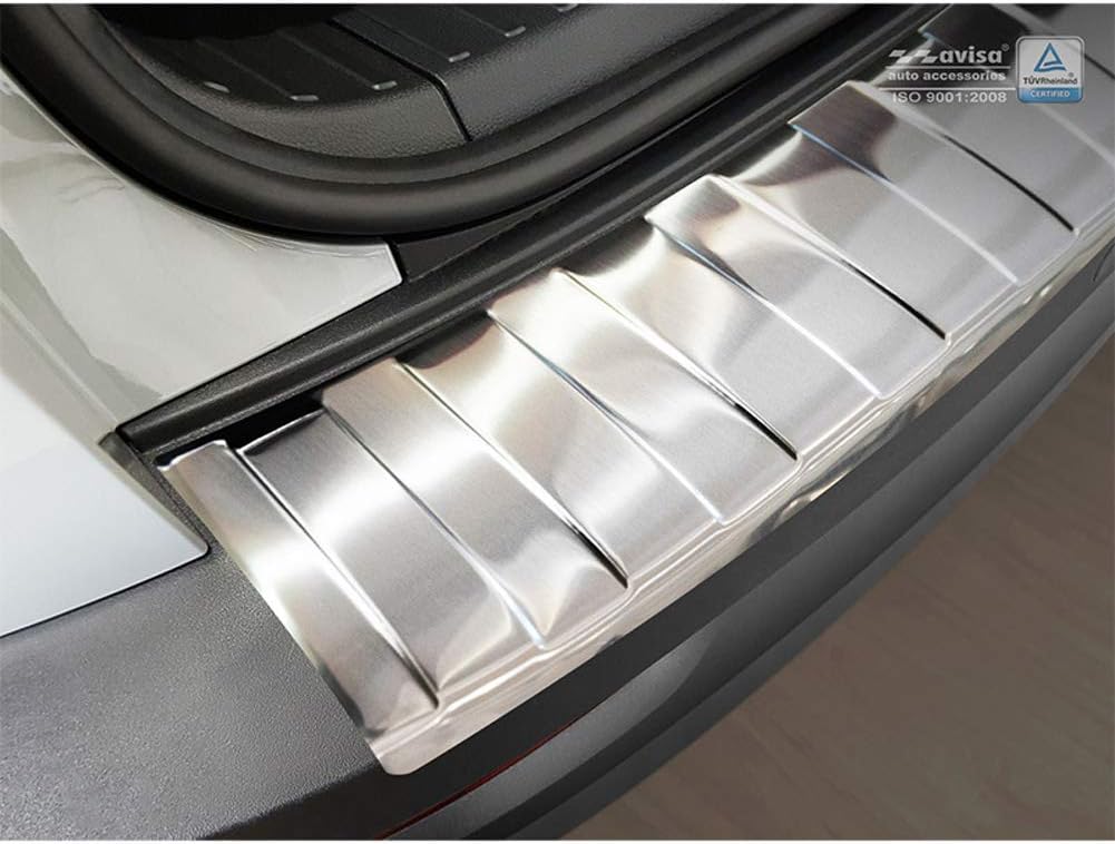 Avisa Edelstahl Heckstossstangenschutz kompatibel mit Skoda Karoq 2017-2022 'Ribs'