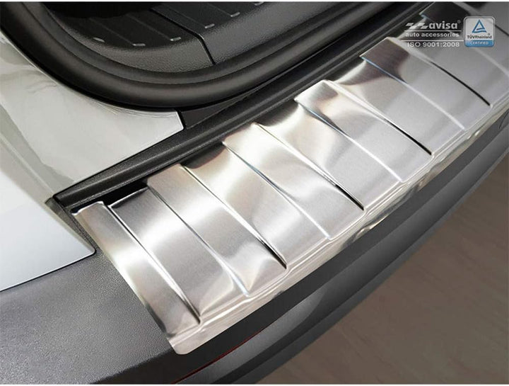 Avisa Edelstahl Heckstossstangenschutz kompatibel mit Skoda Karoq 2017-2022 'Ribs'