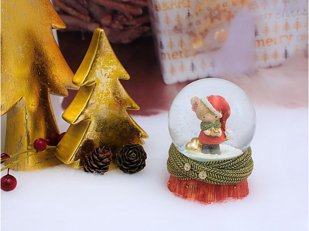 Dekohelden24 Schüttelkugel, Glaskugel Weihnachten, Weihnachtkugel, Schneekugel als Winterkind mit go