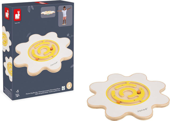 Janod - Sweet Cocoon Balance Board Blume Spielzeug aus FSC-Holz - Fördert Gleichgewichtssinn und Kon