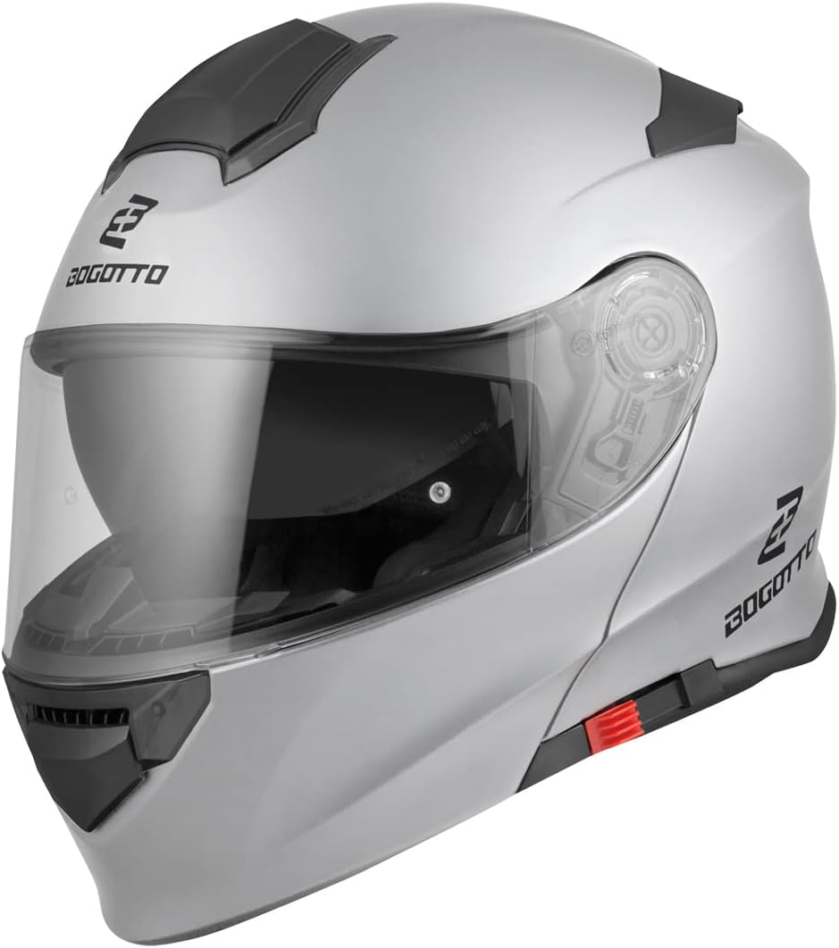 Bogotto V271 Motorrad Klapphelm (Silver,XS) XS Silber, XS Silber
