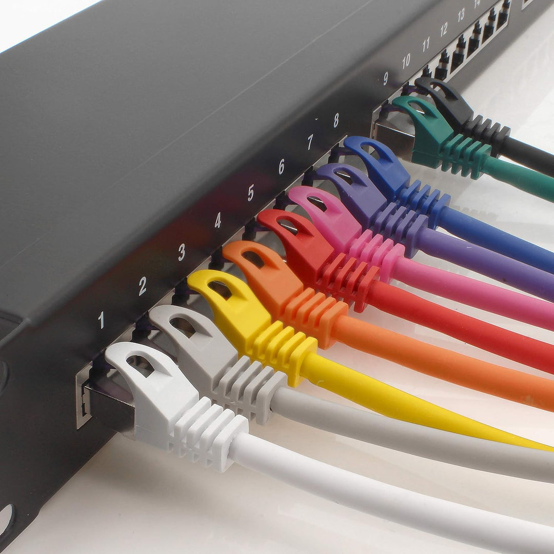 1aTTack.de Cat.7 Netzwerkkabel 7,5m - Schwarz - 5 Stück - Cat7 Patchkabel (SFTP/PIMF/LSZH) Rohkabel