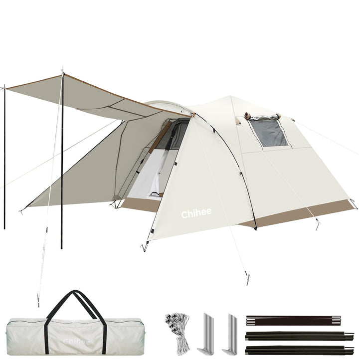 Chihee Camping Zelte Pop-Up Tragbares Zelt,Familienzelt 2 Türen Sofort aufbaubar Extra gross Wetterf