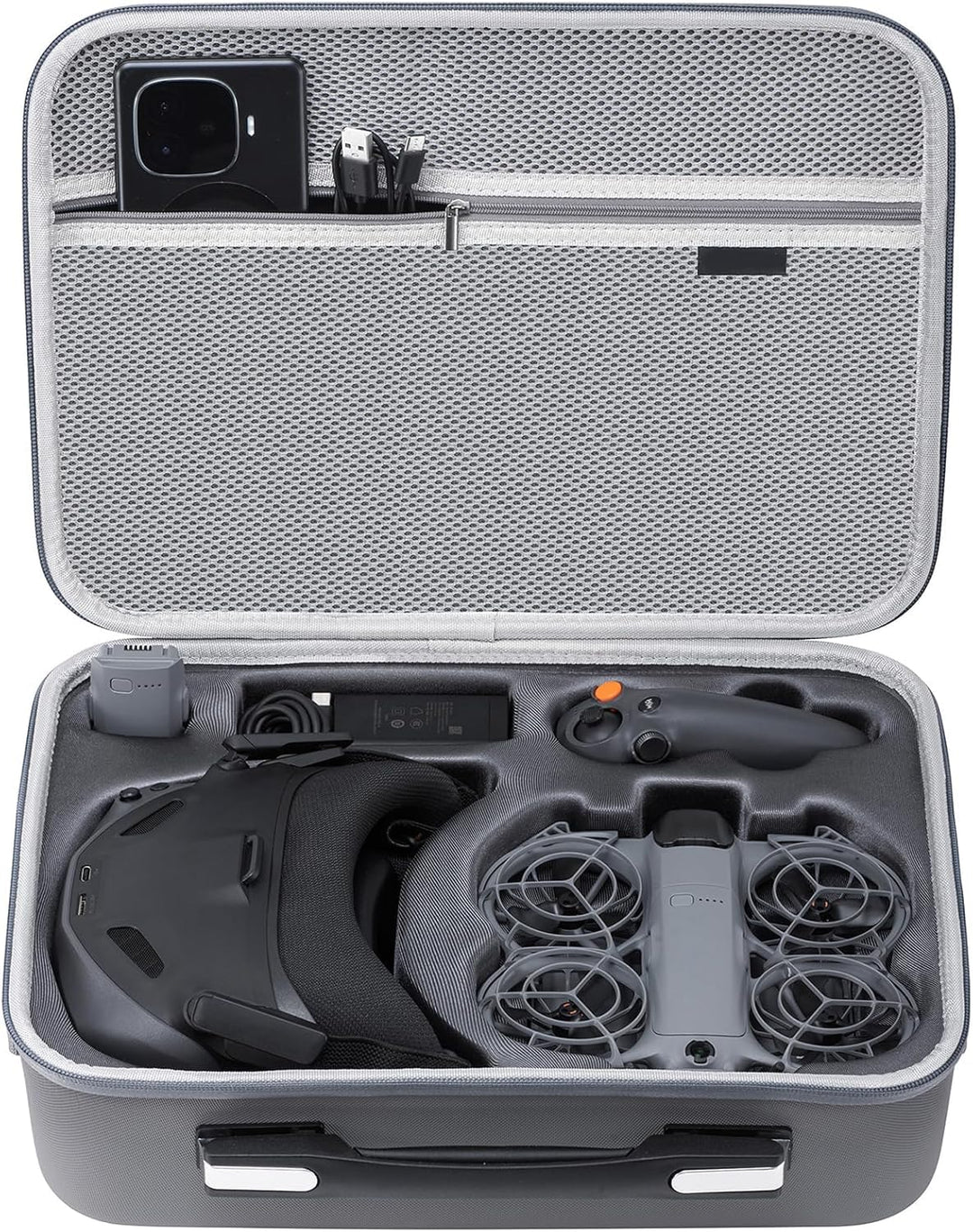 Tragetasche für DJI Neo 2 Motion Fly More Combo, PU Tragbare Reiseschutz Aufbewahrungsschutztasche S