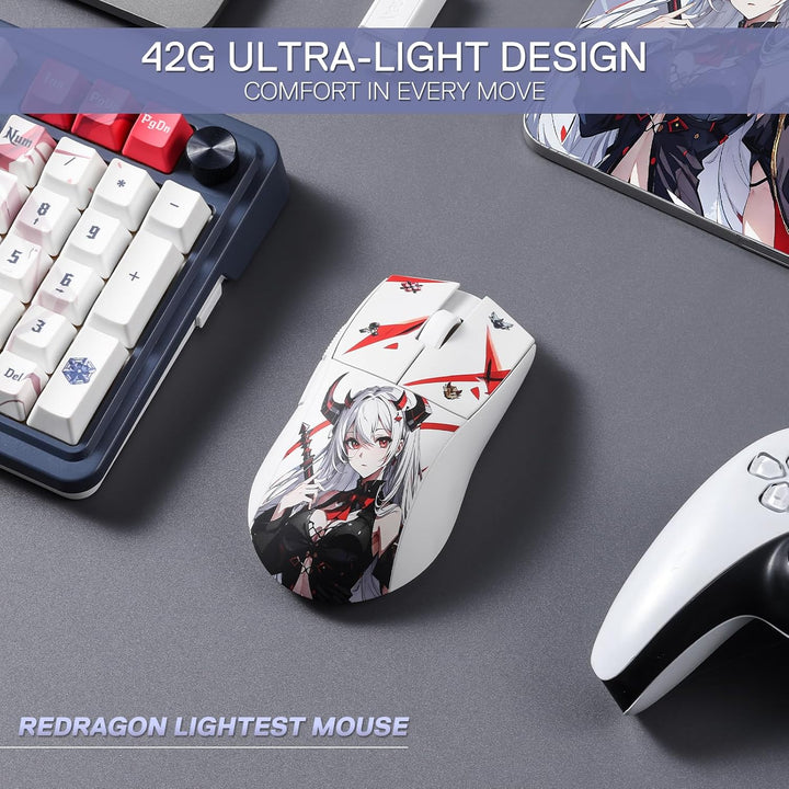 Redragon M916AK-PRO 3-Modus Kabellose Gaming-Maus, 49G ultraleichte 26K DPI Maus mit ergonomischem G
