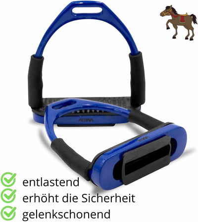 AMKA Steigbügel mit Gelenk dunkelblau Sicherheitssteigbügel Steigbügel Flexible Safety Stirrups Hors