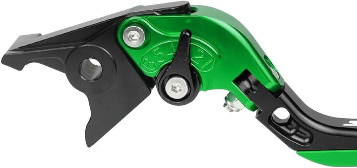 CNC Aluminium Motorrad Einstellbar Faltbar Brems Kupplungshebel für Vulcan S 2015-2020-Grün+Schwarz+