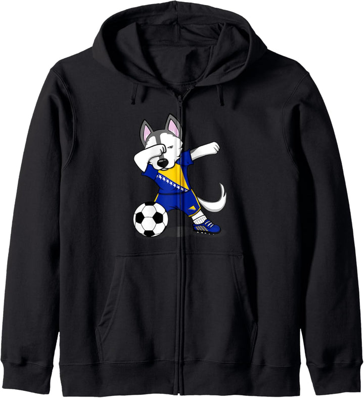 Dabbing Husky Dog Trikot Bosnien und Herzegowina Kapuzenjacke