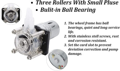 Fafeicy 12V Peristaltikpumpe G928, 500 ml/min Peristaltikpumpe mit grossem Durchfluss Hochwertige Do