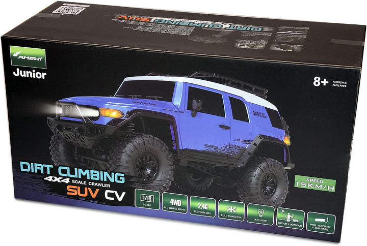 Amewi 22591 Dirt Climbing SUV CV Crawler 4WD 1:10 RTR blau, inkl. Fernsteuerung, Akku, Ladegerät