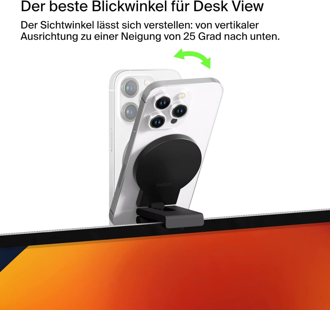 Belkin neigbarer iPhone-Halter mit MagSafe für Mac-Notebooks; einfache magnetische Befestigung zum G