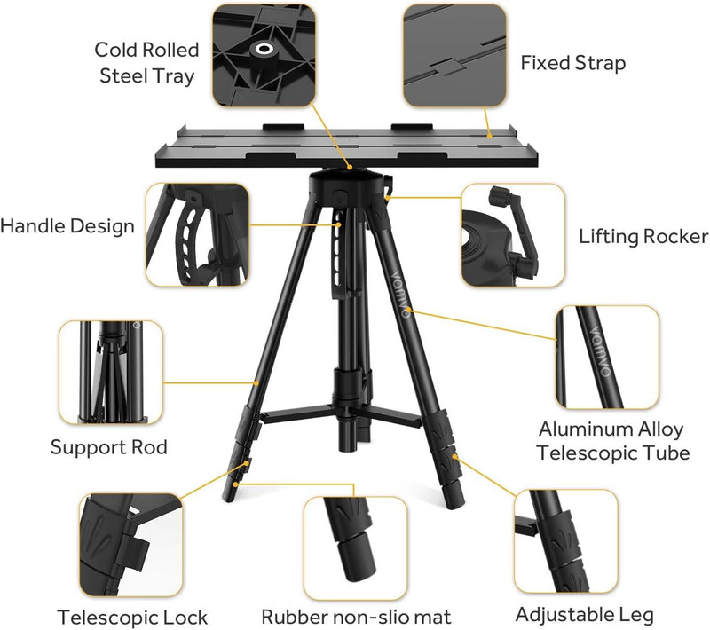Vamvo Beamer Ständer, Beamer Stativ Projektorständer, Tragbarer Verstellbarer Laptop-ständer, Bodens