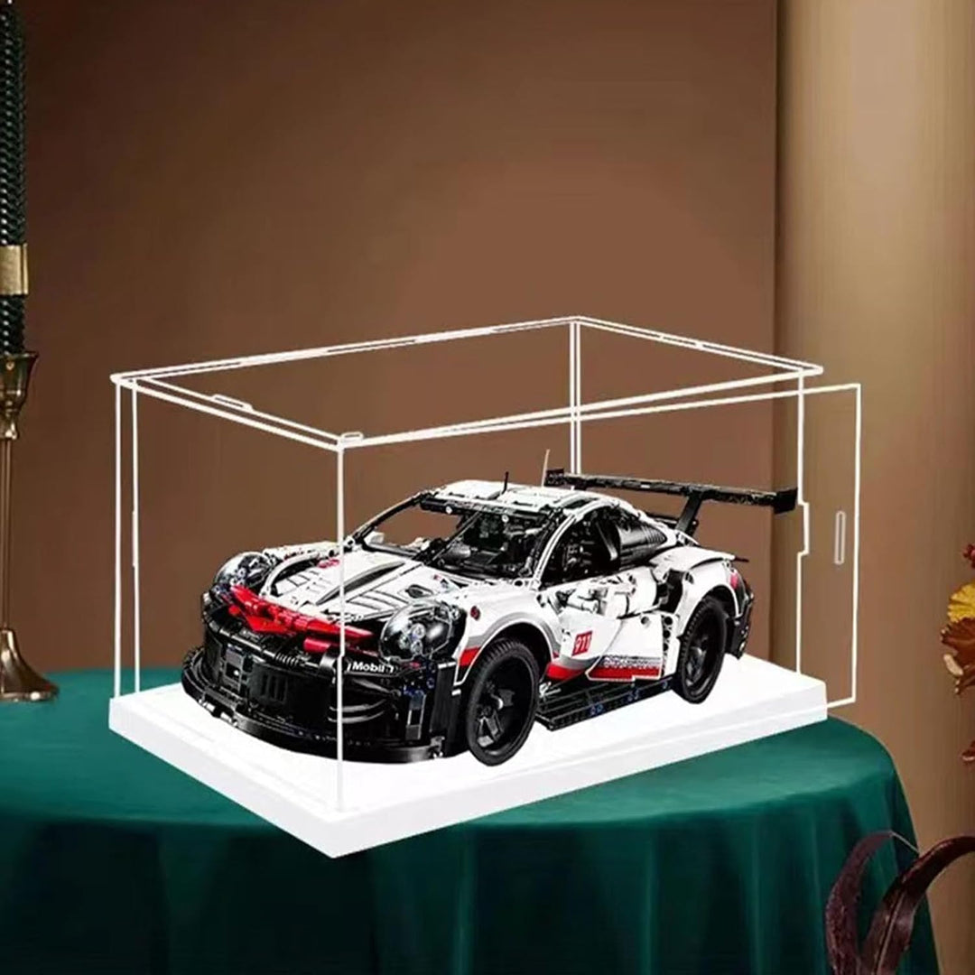 Öffne klare Acryl-Vitrine-Assemble Countertop Box mit weisser Basis, Staubschutz für Action Figuren