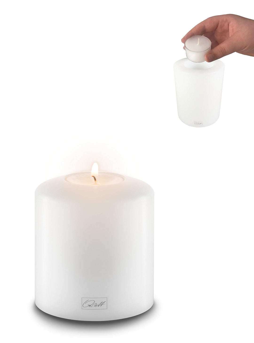 Qult Farluce Classic • Teelichthalter in Kerzenform • Kerze • Kunststoffkerze in Kerzenoptik • Teeli