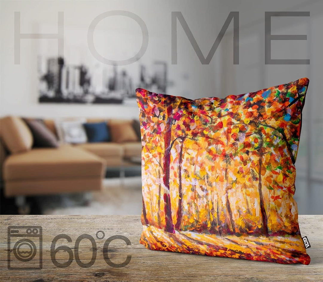 VOID Herbst Gemälde Bäume Laub Kissenbezug Kissenhülle Sofakissen Kissen Deko Outdoor-Kissen Dekokis