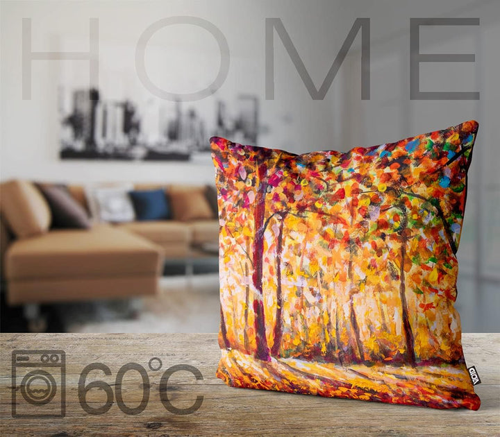 VOID Herbst Gemälde Bäume Laub Kissenbezug Kissenhülle Sofakissen Kissen Deko Outdoor-Kissen Dekokis