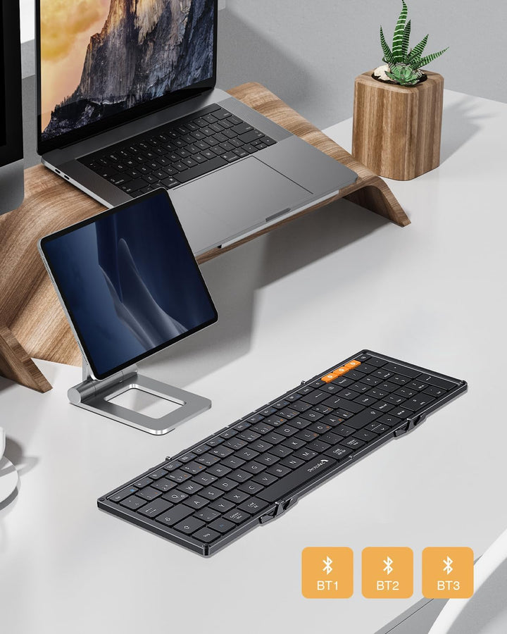 ProtoArc XK01 Faltbare Tastatur Klappbar mit Ziffernblock TK500 Hülle mit Tastatur