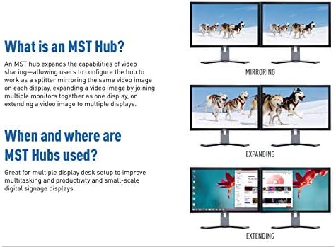 C2G DisplayPort™ 1.2 to Dual DisplayPort™ MST Hub 4K Doppelmonitor MST Hub, Mini DP Multi-Stream Tra