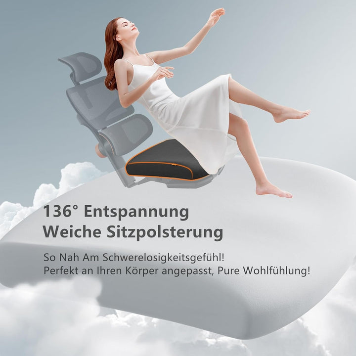 Newtral NT001 Bürostuhl Ergonomisch, Ergonomischer Schreibtischstuhl 150kg, Ergonomic Office Chair P