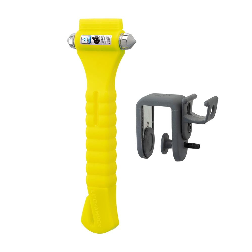 Lifehammer Rettungshammer New Classic Glow (Nothammer Gurtmesser Gurtschneider KFZ-Notfallhammer KFZ