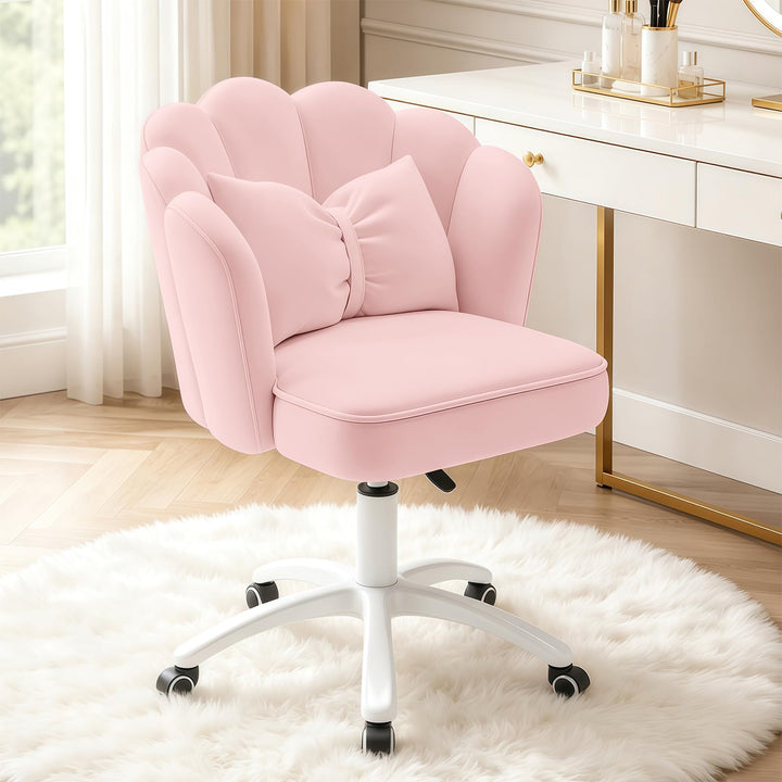 Vanity Sessel Velvet Petal Schreibtischstuhl - Moderner Polstersessel mit Rückenlehne und Steppung,