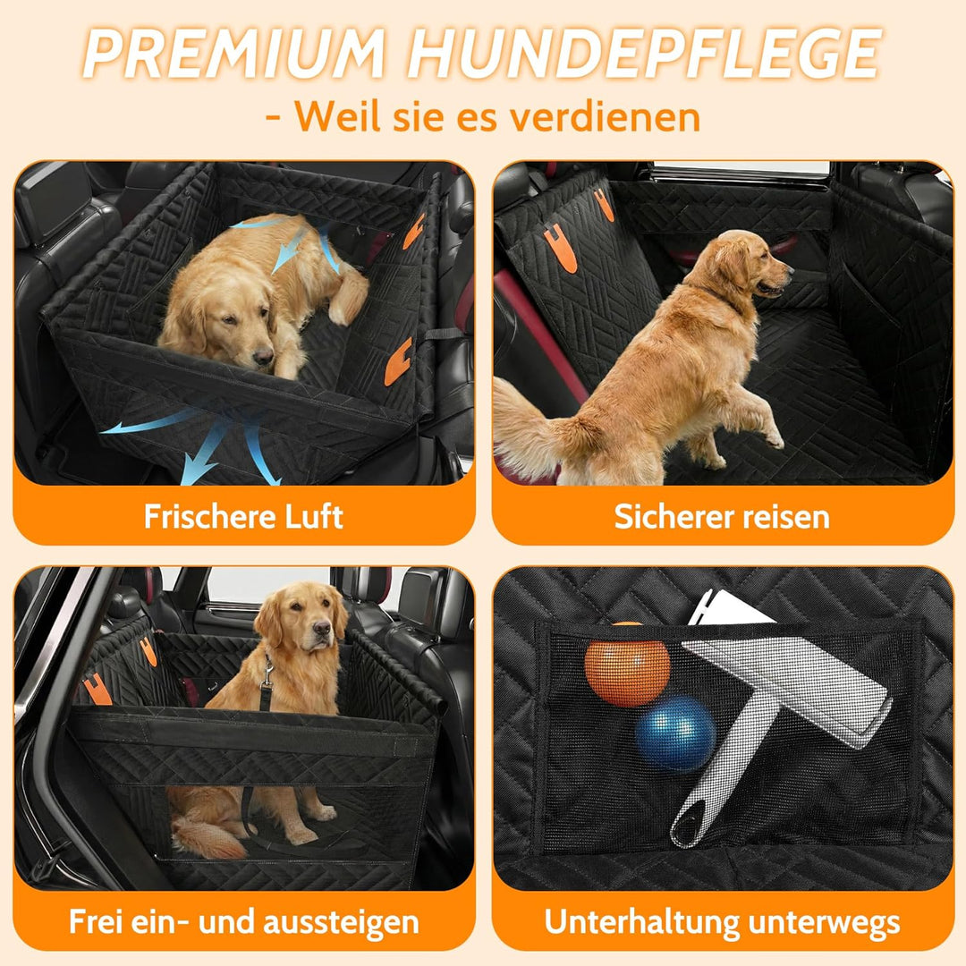 Hunde Autositz Rückbank für Mittlere und Kleine Hunde — Extra Stabiler, Passagierfreundlicher & Wass