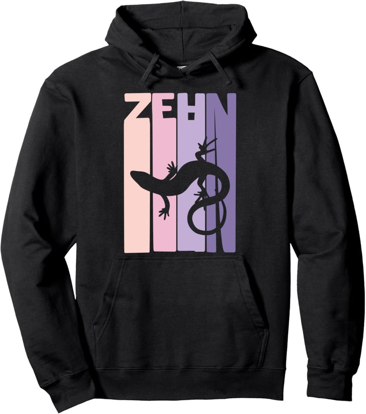 10. Geburtstag Mädchen Eidechse Gecko Reptil 10 Jahre alt Pullover Hoodie