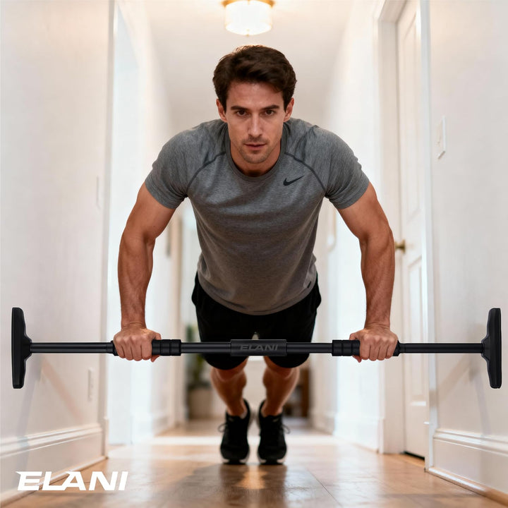 ELANI – Klimaneutrale Klimmzugstange Wand 115-140 cm ohne Bohren mit innovativer Gewindesperre für s