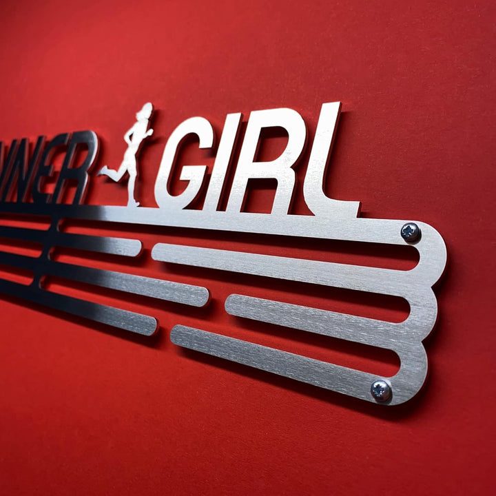 United Medals Laufmedaillenaufhänger RUNNER GIRL - Edelstahlhalter 430.0 Millimeter, 430.0 Millimete