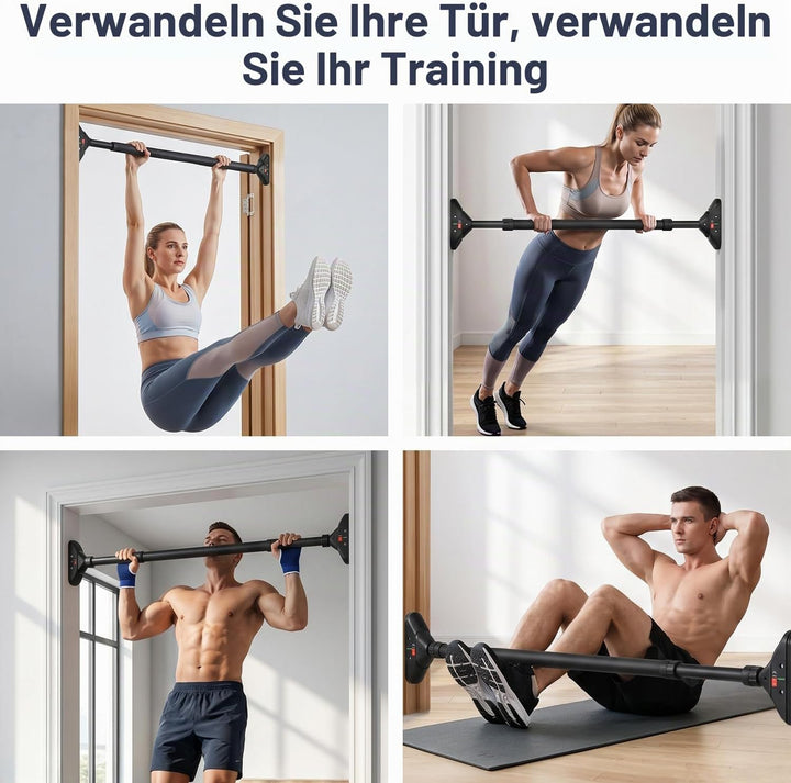 Klimmzugstange Türrahmen,Pull Up Bar Tragkraft bis 200 Kg,Reckstange Ohne Schrauben 74-97 cm Auszieh