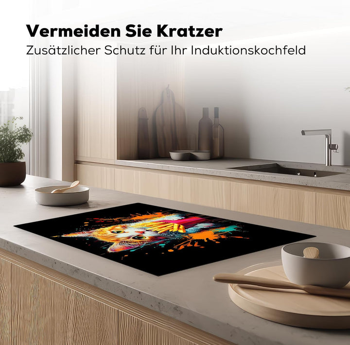 Herdabdeckplatte 80x52 cm Einteilig Ceranfeld Abdeckplatte für Induktionsschutz Ceranfeldabdeckung V