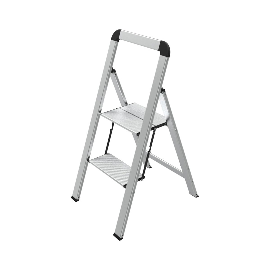 Mephisto Trittleiter Klappleiter Stufenleiter Haushaltsleiter flach aus Aluminium inkl. Anti Rutsch
