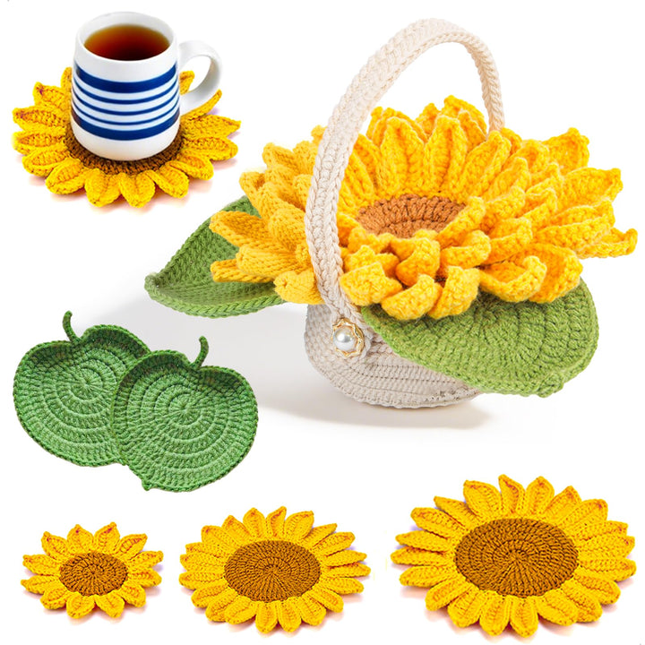 mimzemamz Häkel Set,Häkelset für Anfänger mit Anleitung,Crochet Set,Topfpflanze Untersetzer Handmade