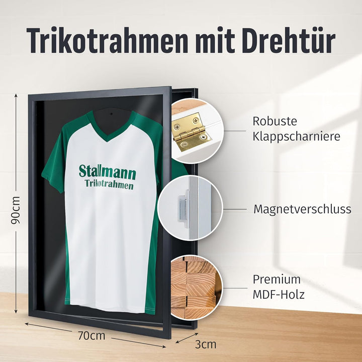 Stallmann Design Trikotrahmen 'Easy Click & Fill' | Rahmen-Farbe: Schwarz | Hintergrund: Schwarz | G