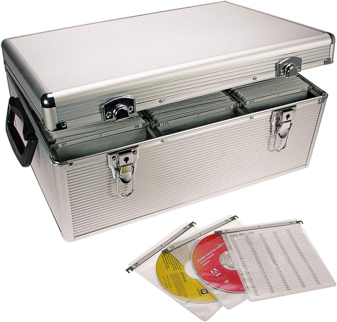SAFE 216 CD Aufbewahrungssystem | ALU Koffer zur dvd Aufbewahrung | Hängeregister Box Abschliessbar