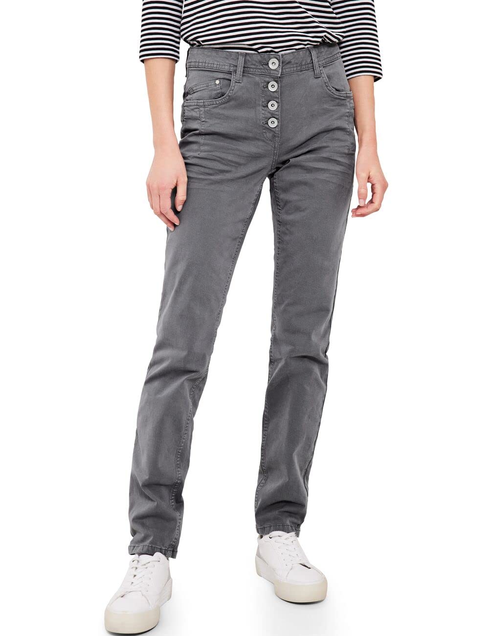 Cecil Damen Baumwollhose Loose 25W / 30L Cool Grey, 25W / 30L Cool Grey