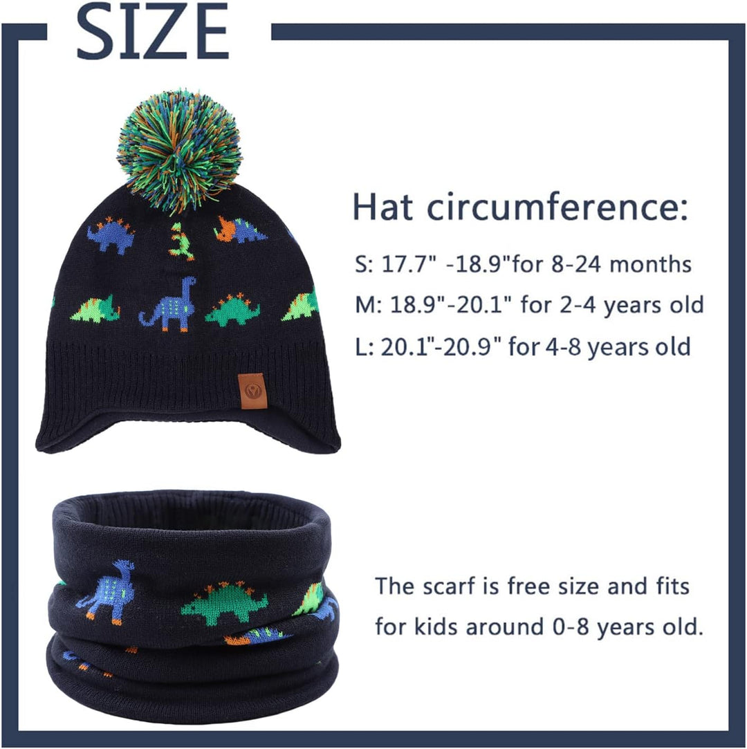 XIAOHAWANG Baby Strickmütze Winter Babymütze Junge Warme Kindermütze Junge Beanie Mütze Dicke Winter