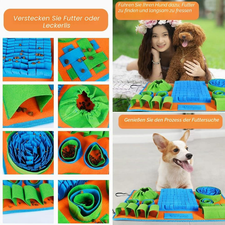 Vivifying Schnüffelteppich für Hunde,Interaktives Schnüffelteppich Hund gegen Langeweile und Geistig