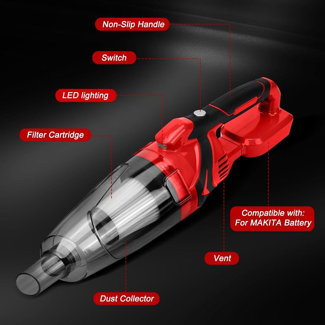 Akku Handstaubsauger, kompatibel mit Milwaukee M 18V-Akku (ohne Batterie), 10000 Pa Tragbar Staubsau
