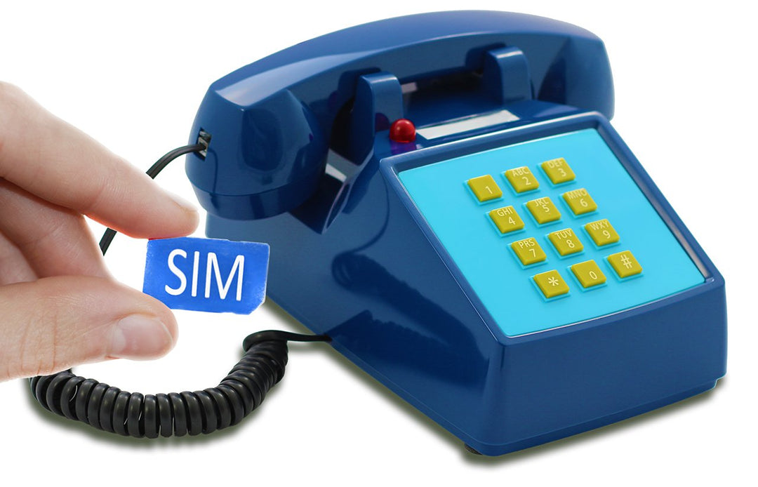 Opis PushMeFon Mobile: Seniorentelefon mit SIM Karte, schnurgebundenes Tischtelefon als Retro Festne