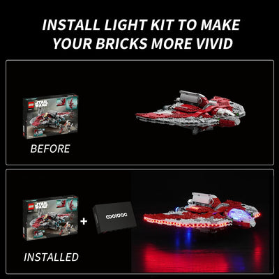 cooldac Led Licht Kit für Lego 75362 Ahsoka Tanos T-6 Jedi Shuttle Set(Nur Beleuchtung, Kein Lego),